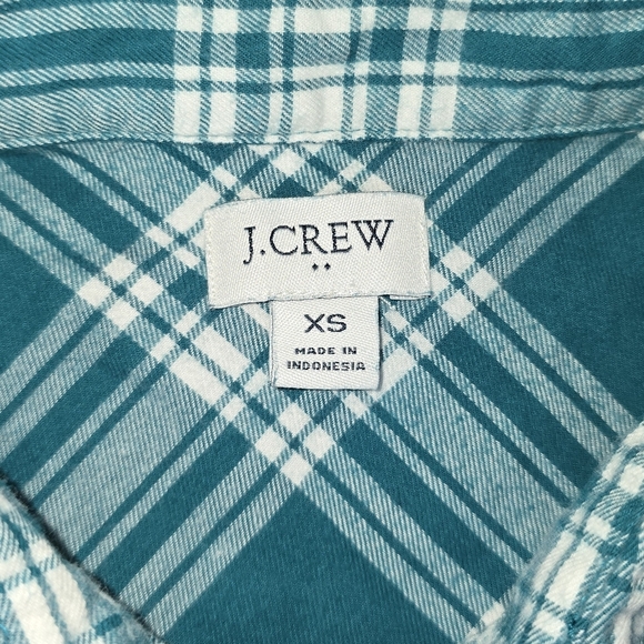 J. Crew | 100% Cotton Plaid Lightweight Button Down Womens Blouse SIZE XS - Picture 4 of 16